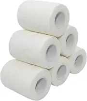 6pcs Non-Woven Self Adhesive Wrap Bandages, Strong Elastic Self Adherent Cohesive, White, 7.5cm * 4.5m