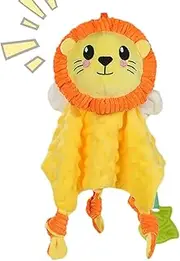 Baby Animal Blanket, Cute Lion Bunny Stuffed Animal Soothing Towel, Baby Lovey Blanket, Interactive Baby Sleeping Soother for Sleeping and Relaxing