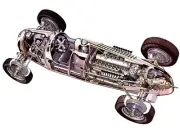 Cars formula one sport cutaway technical auto union typ Desk Mat Stitched