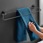 ACA 600mm Stainless Steel Black Double Towel Rack Rail Bar Holder Wall Mounted