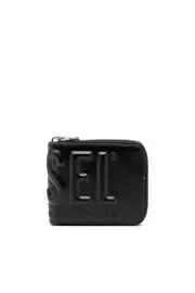 [Diesel] Diesel - Leather zip wallet with embossed logo - Small Wallets - Man - Black UNI Black