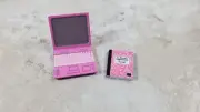 Dollhouse Modern Laptop Computer and Composition Notebook PINK 1:12 Scale