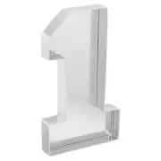 10" Cardboard Number 1, Paper Box Fillable Tray Container, Silver