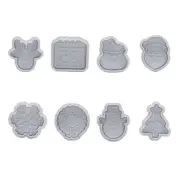 Set of 4 Cookie Cutters 3D Pressable Biscuit Cutters Xmas Series Cookies Cutters