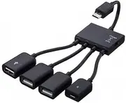 4-in-1 Micro USB OTG Adapter Cable with Extra Power Supply for Mobile Phone Tablet Smartphone