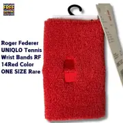 Roger Federer UNIQLO Tennis Wrist Bands RF 14Red Color ONE SIZE Rare