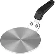 Grourarty Induction Adapter Plate, Induction Heating, 1500W, Silver, Stainless Steel & Aluminum, Moka Pot & Espresso Maker, 20cm