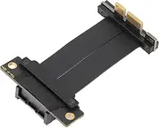 PCIe 4.0 Riser Cable, Dual 90 Degree Right Angle GPU Riser Cable, 36 Pin Full Function PCIe Extension Cable for WiFi Cards, M.2 PCIe Cards, Firewire Cards, Sound Cards (5cm)