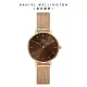 【Daniel Wellington】DW 手錶 Petite Amber 28mm幻彩琥珀棕米蘭金屬錶-玫瑰金框(DW手錶女錶 DW00100476)