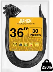Large Zip Ties Heavy Duty 250Lbs Zip Tie Long Zip Ties 36 Inch Black Zip Ties Lo