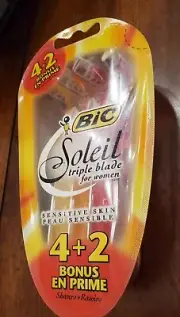 BIC Soleil Triple Blade For Women Disposable Razor 6 ct **Free Shipping**