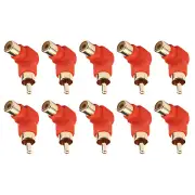 10PCS RCA Right Angle Connector Plug Adapters 90 Degree Elbow Male To Female New