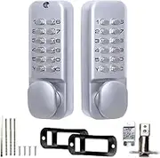 Mechanical Keyless Digital Entry Door Lock, Combination Password Security Coded Lock with Keypad, Waterproof Keypad Deadbolt Locks with Handle