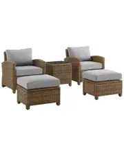 Crosley Bradenton 5Pc Outdoor Wicker Chair Set