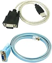 RJ45 Network Cable Serial Cable Rj45 to DB9 and RS232 to USB (2 in 1) CAT5 Ethernet Adapter LAN Console Cable