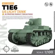 SSMODEL SS100546 1/100 Military Model Kit US T1E6 Light Tank
