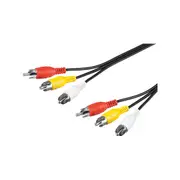Goobay Composite Audio/Video Connector Cable 3x RCA for TVs/DVD players/Game Consoles