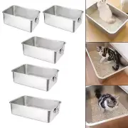 Stainless Steel Litter Box Cleaning Basin Anti Splashing Cat Sand Box