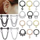 Chain Helix Earring Stainless Steel Nose Ring 16G Septum Clicker Body Jewelry