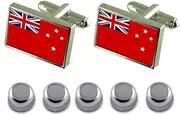 [Select Gifts] Shirt Dress Studs Navy Ensign Militairy New Zealand Flag Cufflinks