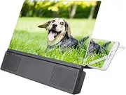 12 inch Smartphone Screen Magnifier, Portable 3D HD Stereoscopic Phone Screen Enlarger Video Amplifier, Eye, Used in Indoor, Outdoor