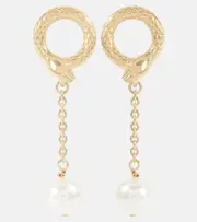 [Chloe] Chloé Chloé Snake faux pearls drop earrings One Size gold