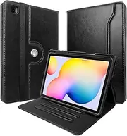 [E NET-CASE] Slim Case for Samsung Galaxy Tab S6 Lite 10.4 Inch 2024/2022/2020 with S Pen Holder, Shockproof Cover with Clear Transparent Back Shell,Multi-Angle Viewing (Black)