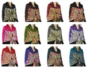 Fashion Rainbow Pashmina Scarf Shawl Wrap 1 Dozen, Assort Color