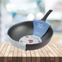 在飛比找momo購物網優惠-韓國天堂鳥石墨烯+鈦IH不沾炒鍋-32cm-1支(炒鍋)