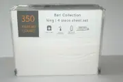 Sunham Bari Collection 350 Thread Count King Sheet Set 4 Pcs GREY COLOR NIP