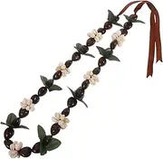 [FUTUREORYY] Graduation Hawaiian Nut Necklace Ribbon Bow Tie Faux Nut and Leaf Lei for High School College Graduation Party Accessories Lightweight Versatile and Intricately Designed for
