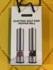 Servappetit Electric salt and pepper grinder set 2pcs Silver