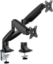 Brateck LDT82-C024E-BK Dual Screen Heavy-Duty Mechanical Spring Monitor Arm, Matte Black