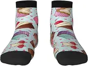 [JBYJBX] Cupcake Pattern Print Adult Socks Womens Mens Workout Thermal Cozy All-Season Gift Holiday Articles Use