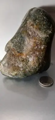 paleolithic stone tool Dinosaur Gastrolith Pestle-Vulcan Nephrite Jade