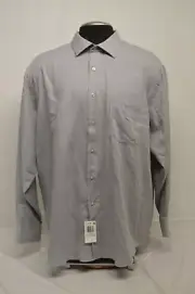 NEW VAN HEUSEN WRINKLE FREE LONG SLEEVE DRESS SHIRT GRAY PEARL XL 18 / 18.5 NECK