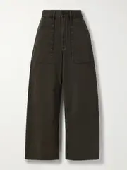 [Citizens of Humanity] Citizens of Humanity - Ayla Cargo Cotton-twill Wide-leg Pants - Army green - 32 32 Green