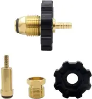 Propane Gas Tank Adapter Soft Nose POL 1/4" Hose Barb LP 100% Solid Brass New