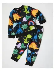 [Jack & Milly] Ellis Quilted Dino PJ Set in Navy