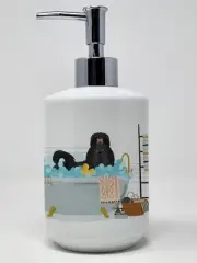 Black Shih Tzu Ceramic Soap Dispenser Hand Soap Dispenser Pump Bottles for