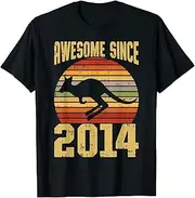 [X.Style] Kangaroo Awesome Since 2014 8th Birthday 8 Years Old ds940 T-Shirt (S) Black