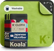 Koala Kloth Microfiber Cleaning Cloth | Eyeglass Lens Cleaner | Glasses, Phone, Camera, Computer Screen Cleaning | Safe for All Coated Lenses | 6 Pack, 6x7 Inch, Black