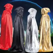 Adult Halloween Hooded Cloak Cape Medieval Wizard Costume Witch Vampire Robe