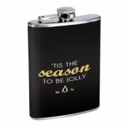 Season To Be Jolly Em1 Flask 8oz Stainless Steel Hip Drinking Whiskey