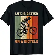[X.Style] Life is Better On A Bicycle Bike MTB Cyclist Biking ds735 T-Shirt Black