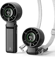 Aecooly 3 IN 1 Portable Fan, Turbo Handheld Fan, USB Rechargeable Mini Personal [22H Max Cooling Time], Battery Powered Small Foldable Pocket for Travel Essentials, Gifts for Women, Girls - Black