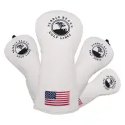 White Pebble Beach Golf Driver Fairway Wood Hybrid Head Cover 1 3 5 UT Cover