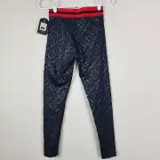 Zumba Next Level Long Compression Leggings Womens XS Black Textured NWT
