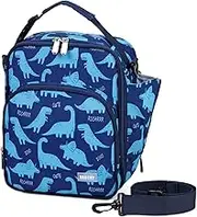 Dinosaur Lunch Bag for Boy,VASCHY Insulated Reusable Lunchbox Tote Cooler Bags for Toddler Kids for School, Picnic with Detachable Shoulder Strap Blue
