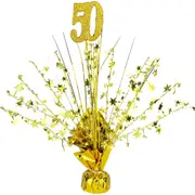 50th Birthday Gold Foil Spray Centrepiece